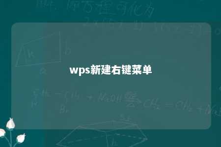 wps新建右键菜单 