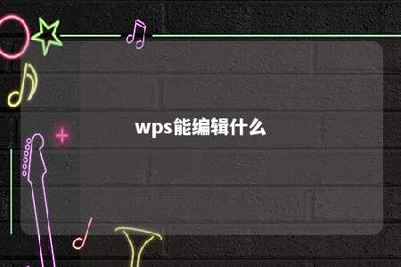 wps能编辑什么