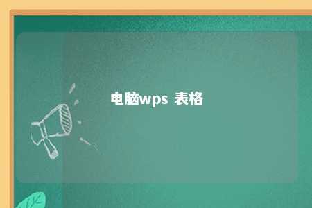 电脑wps 表格 