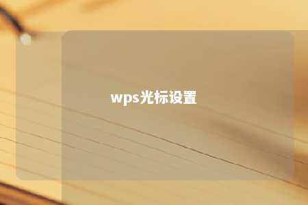 wps光标设置 