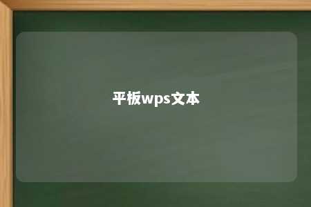 平板wps文本 