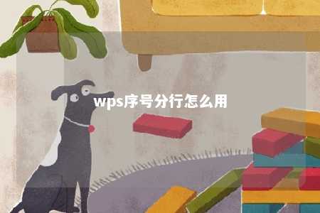 wps序号分行怎么用 