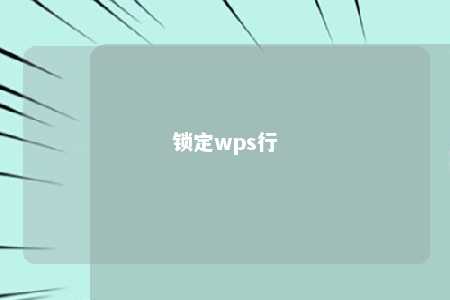 锁定wps行