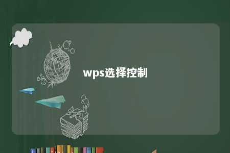 wps选择控制