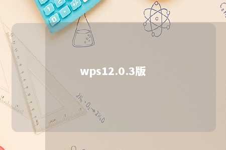 wps12.0.3版 