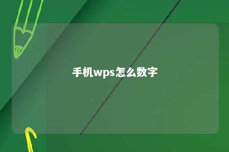 手机wps怎么数字 