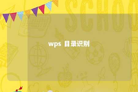 wps 目录识别