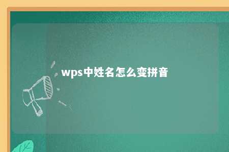 wps中姓名怎么变拼音 