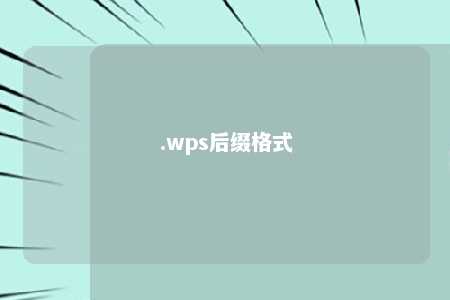 .wps后缀格式 