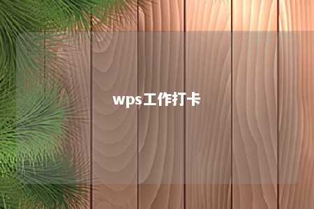 wps工作打卡