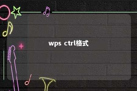 wps ctrl格式 