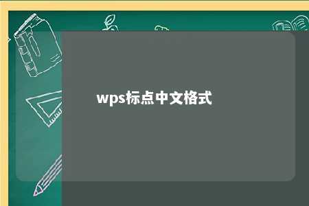 wps标点中文格式