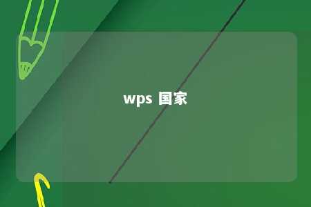 wps 国家 