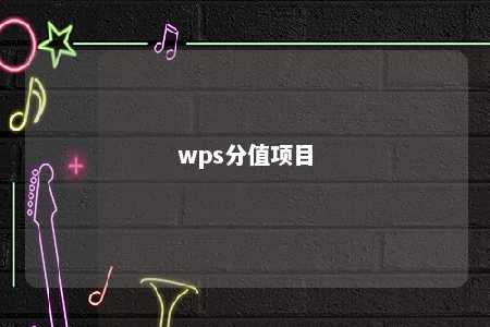 wps分值项目 