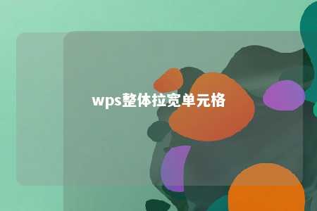 wps整体拉宽单元格