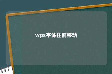 wps字体往前移动