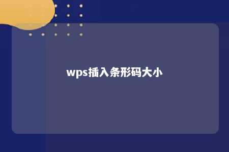 wps插入条形码大小