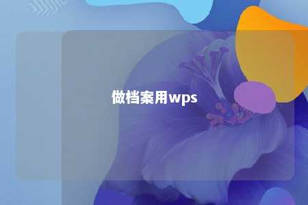 做档案用wps 