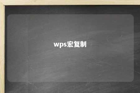 wps宏复制 