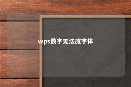 wps数字无法改字体 