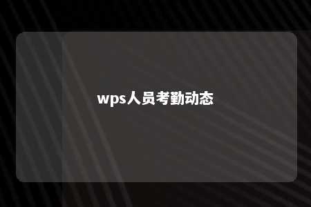 wps人员考勤动态