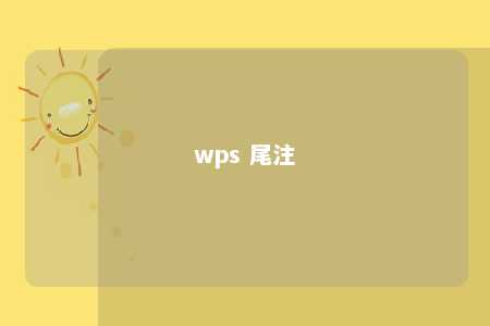 wps 尾注 