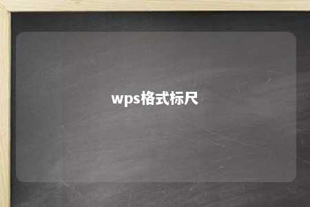 wps格式标尺 