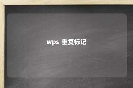 wps 重复标记