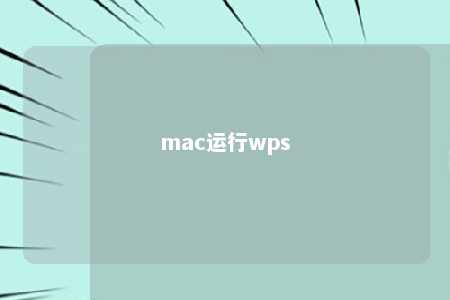 mac运行wps 