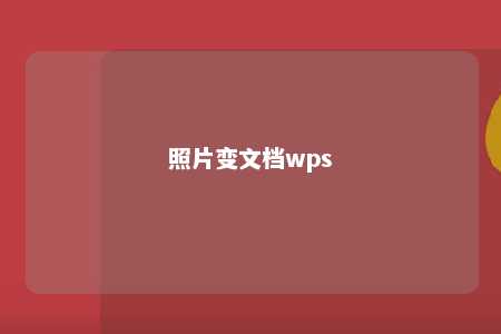 照片变文档wps 