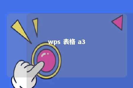 wps 表格 a3 