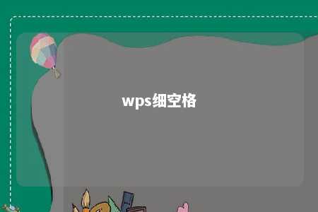 wps细空格 