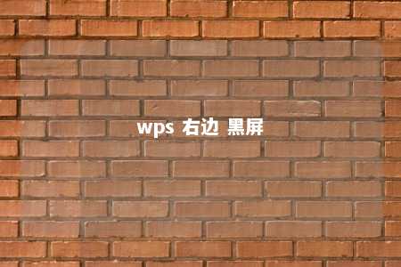 wps 右边 黑屏 