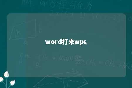 word打来wps