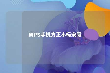 WPS手机方正小标宋简