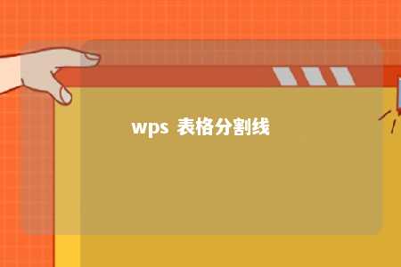 wps 表格分割线 