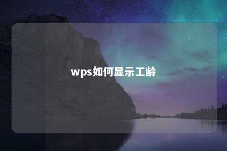 wps如何显示工龄 