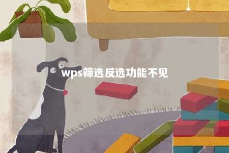 wps筛选反选功能不见 