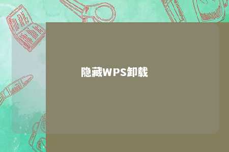 隐藏WPS卸载 