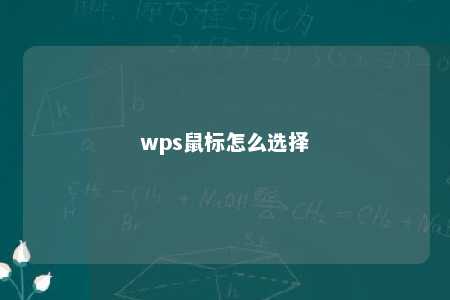 wps鼠标怎么选择