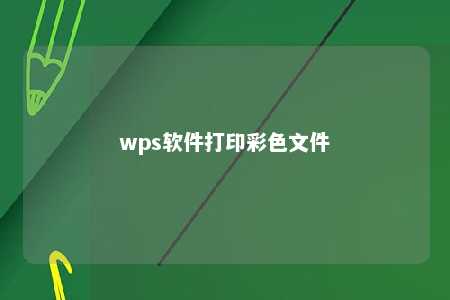 wps软件打印彩色文件