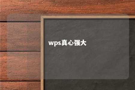 wps真心强大