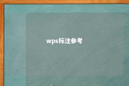 wps标注参考 