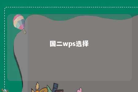 国二wps选择 