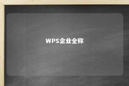 WPS企业全称