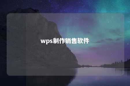 wps制作销售软件