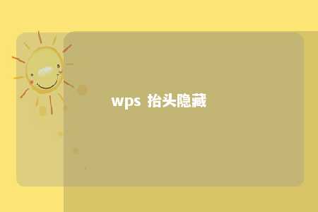 wps 抬头隐藏