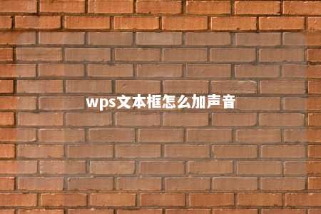 wps文本框怎么加声音 