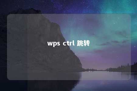 wps ctrl 跳转