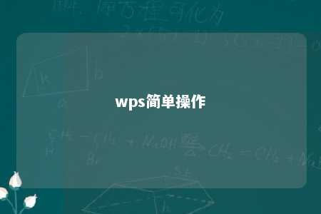 wps简单操作